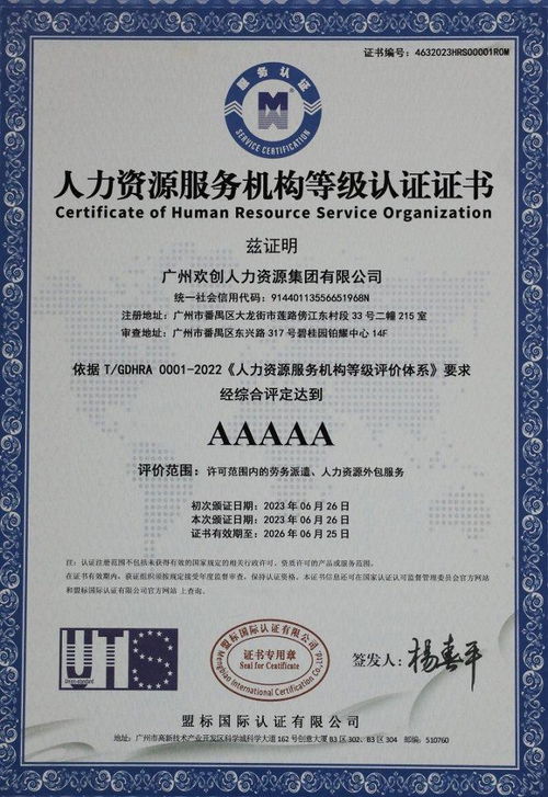 歡創集團獲評5A人力資源服務機構等級榮譽，彰顯行業標桿地位